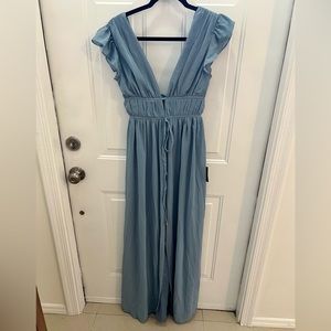 Blue Ruffled maxi Dress
